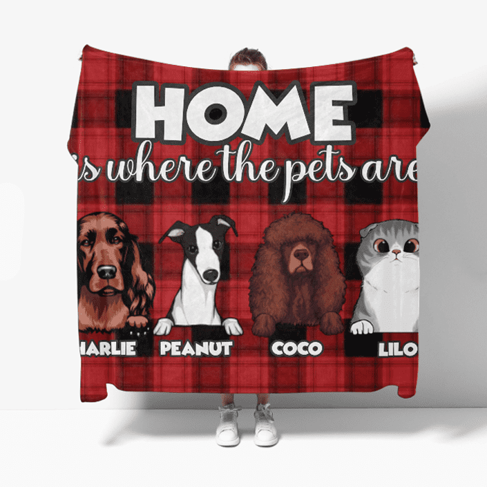 Personalized Pet Lover Blanket – “Warning: This Blanket May Contain Pet Hair and Pure Happiness” – Custom Dog &amp; Cat Sherpa Blanket copy